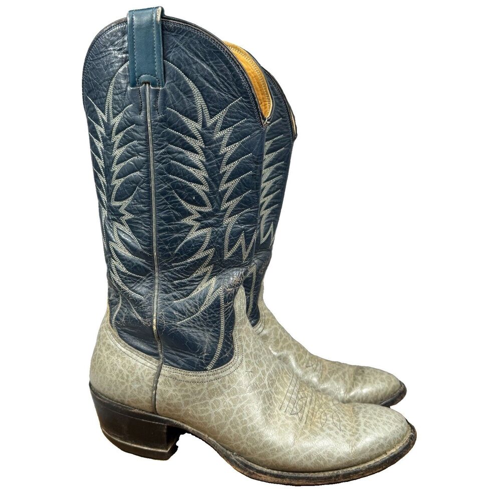 Vintage Nocona Western Boots Men's 10 D Cowboy Leather - Picture 9 of 9